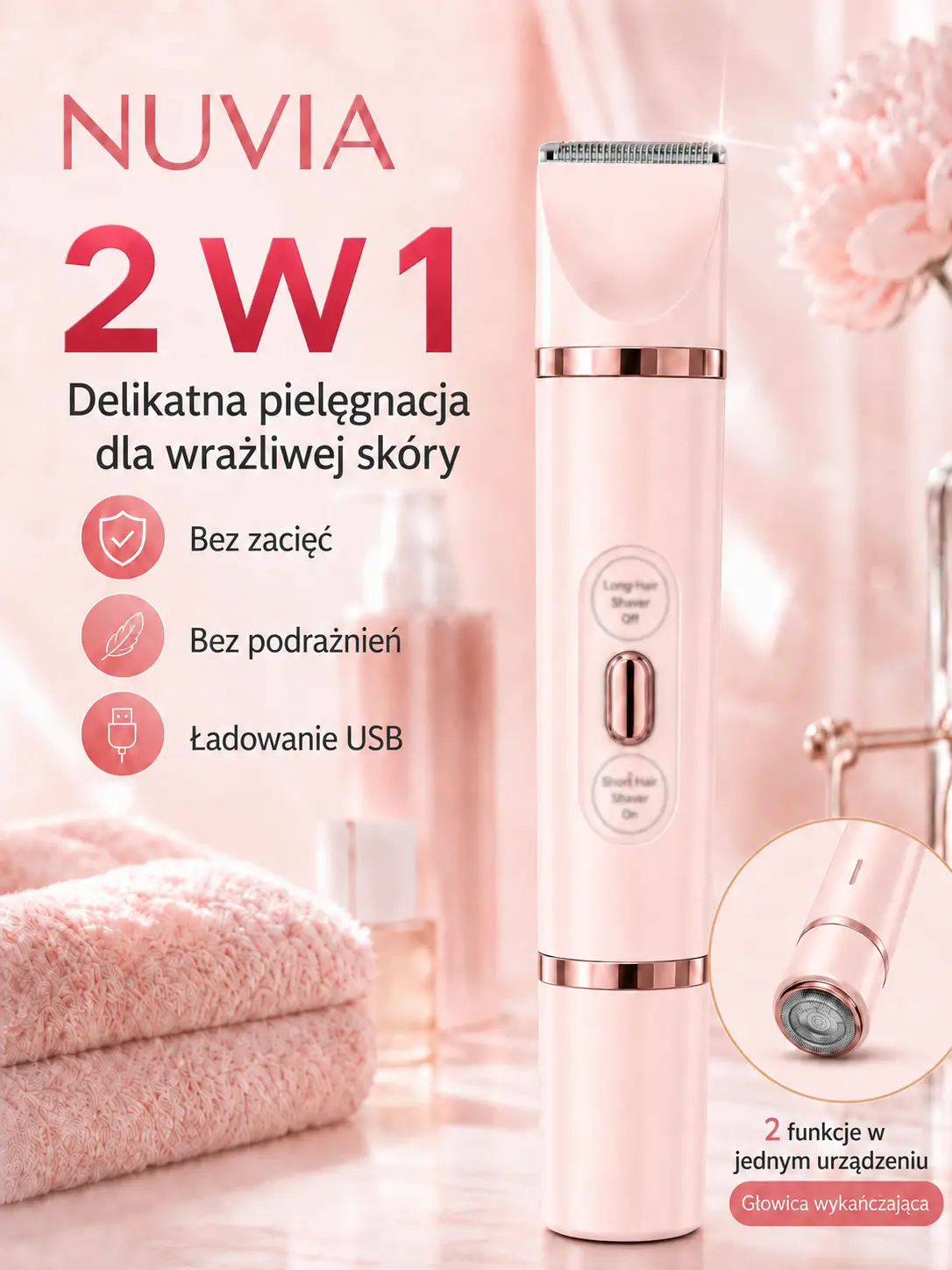 NUVIA elektryczny trymer dla kobiet