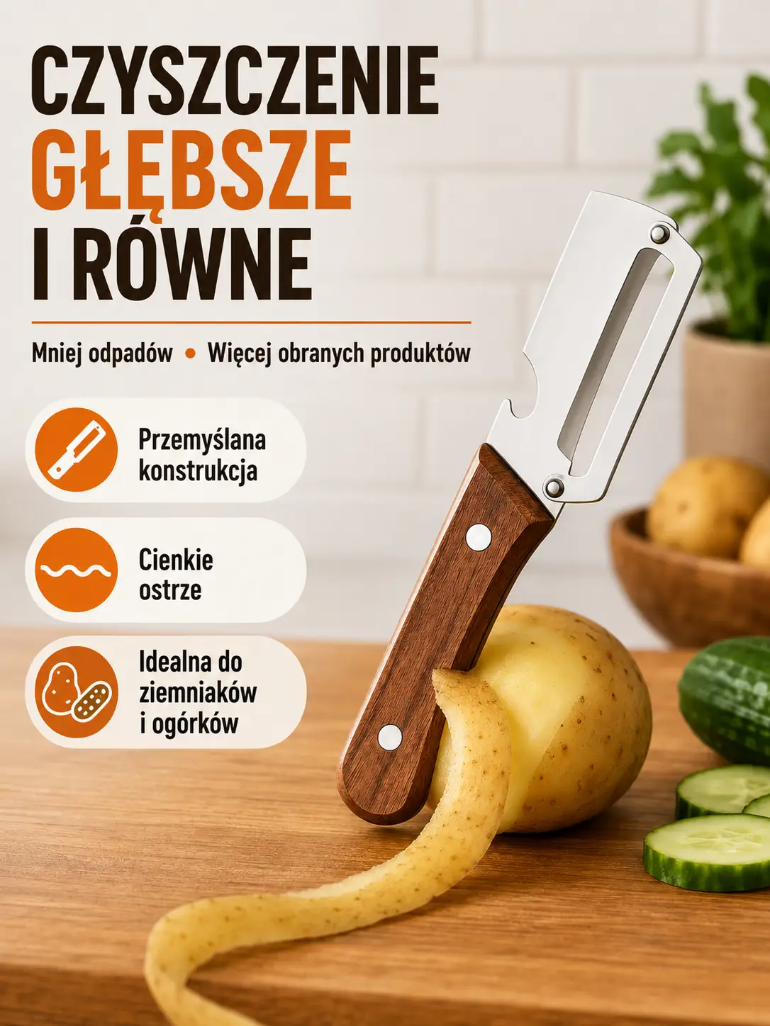 Cienkie i równomierne obieranie ziemniaków